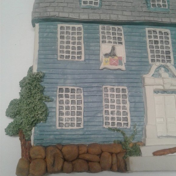 Brian Baker Deja Vu Collection 1510 Colonial House Blue Wall Decor Plaque - Picture 5 of 13